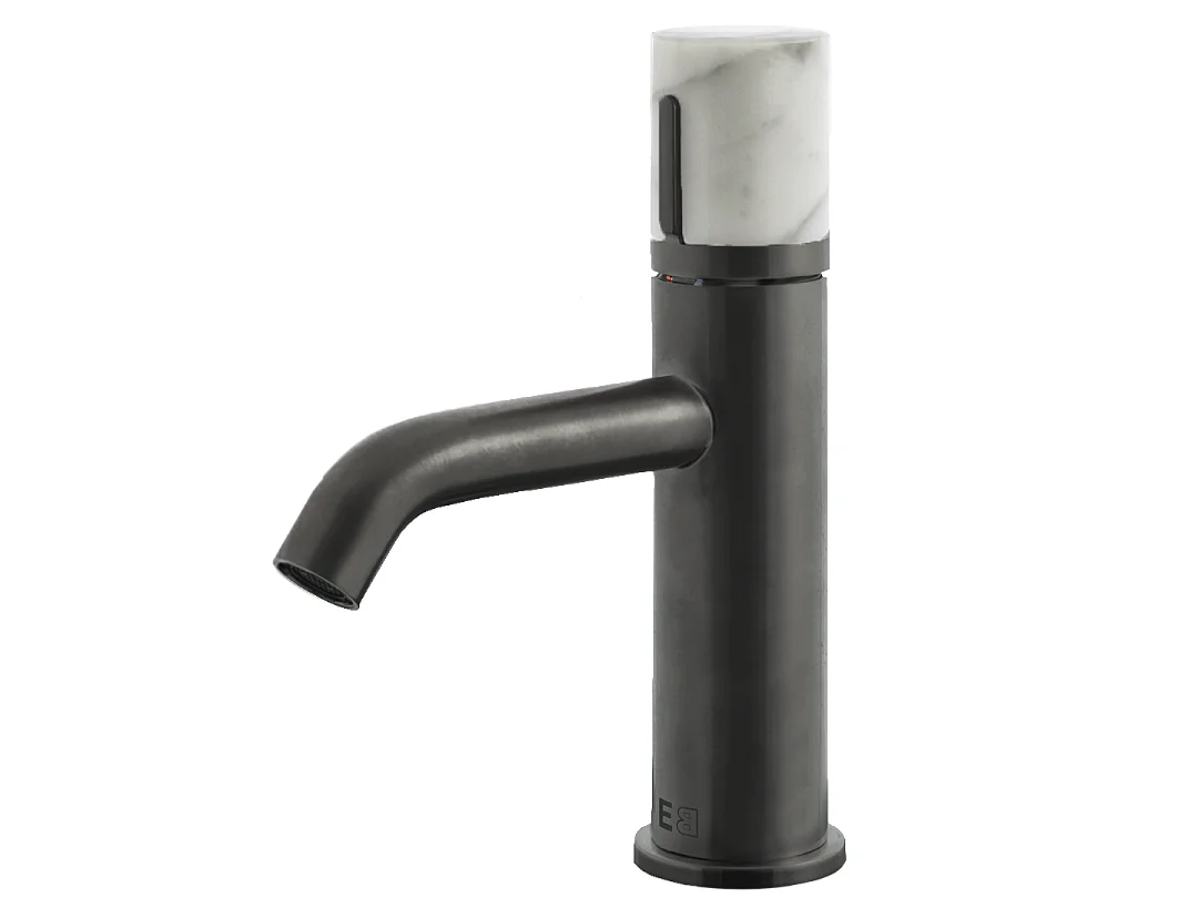 Grifo bajo de lavabo Manopola de mármol de Gun Metal Essebagno