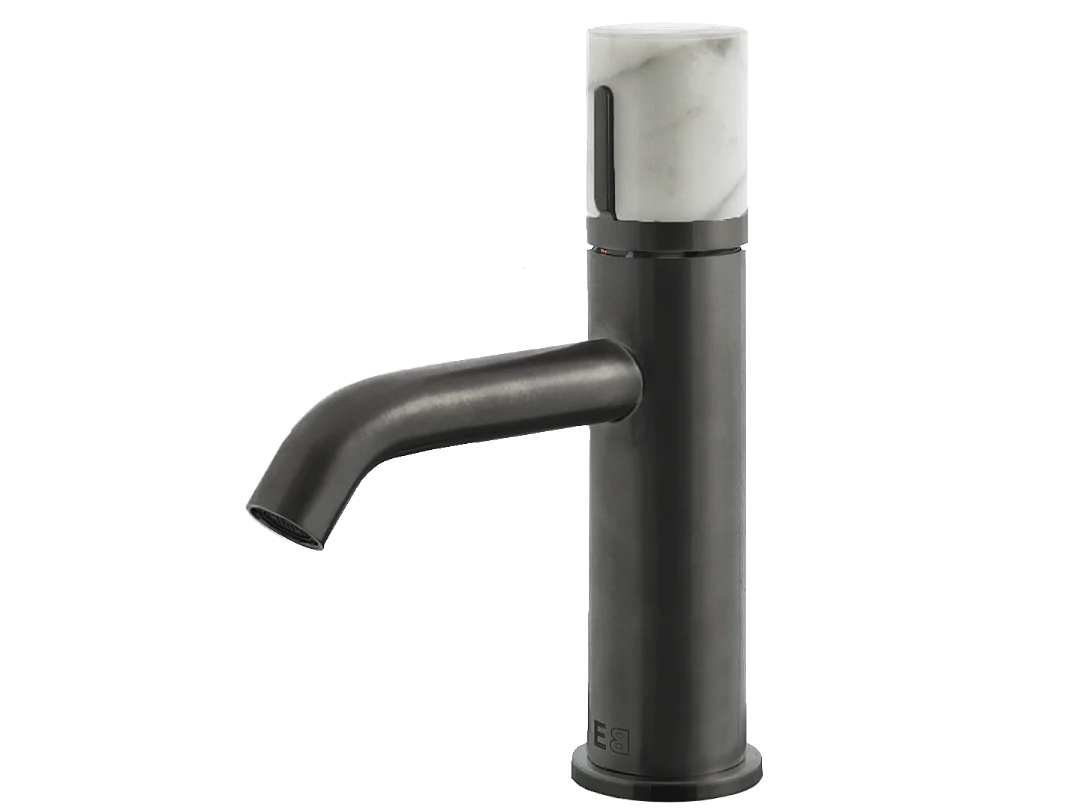 Grifo bajo de lavabo Manopola de mármol de Gun Metal Essebagno