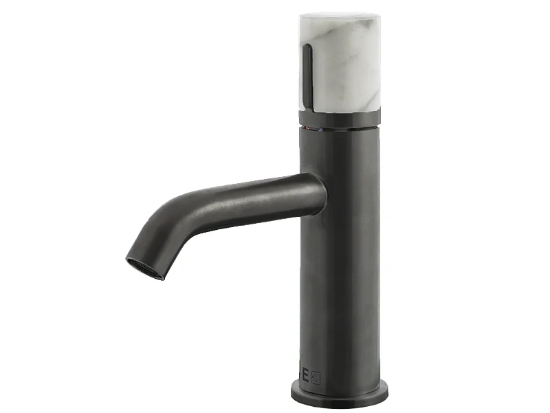 Manopola mitigeur lavabo bas gris gun métal marbre - Essebagno