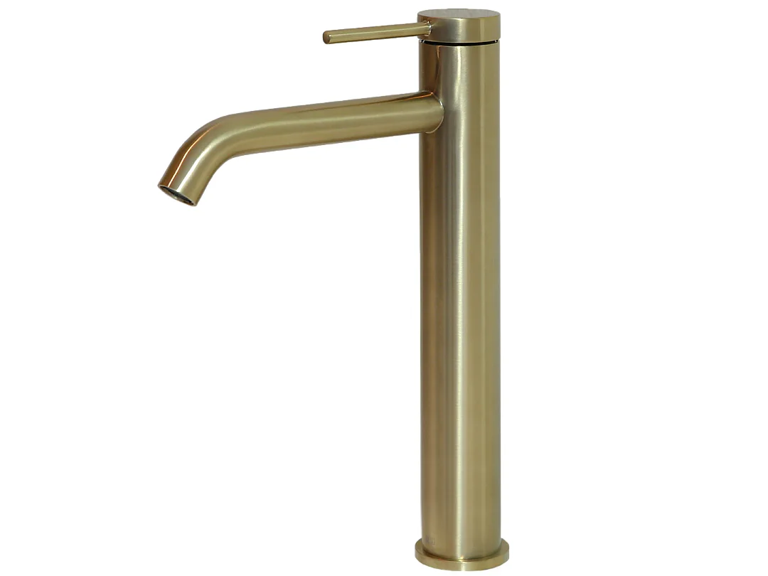 Lollipop mitigeur lavabo haut or brossé - Essebagno