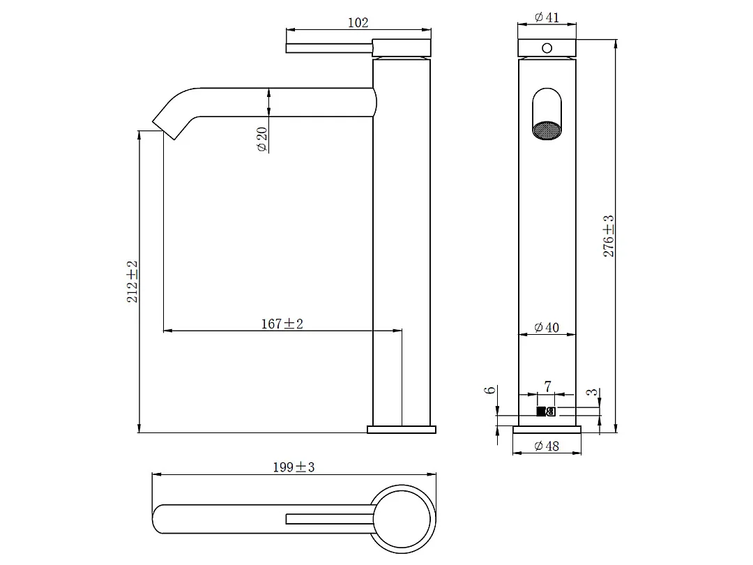 Lollipop mitigeur lavabo haut or brossé - Essebagno