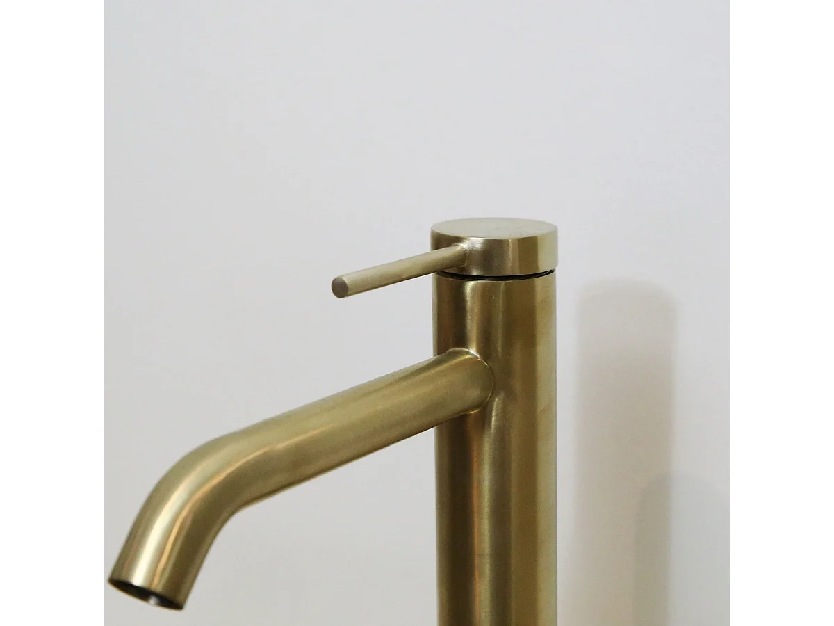 Lollipop mitigeur lavabo haut or brossé - Essebagno