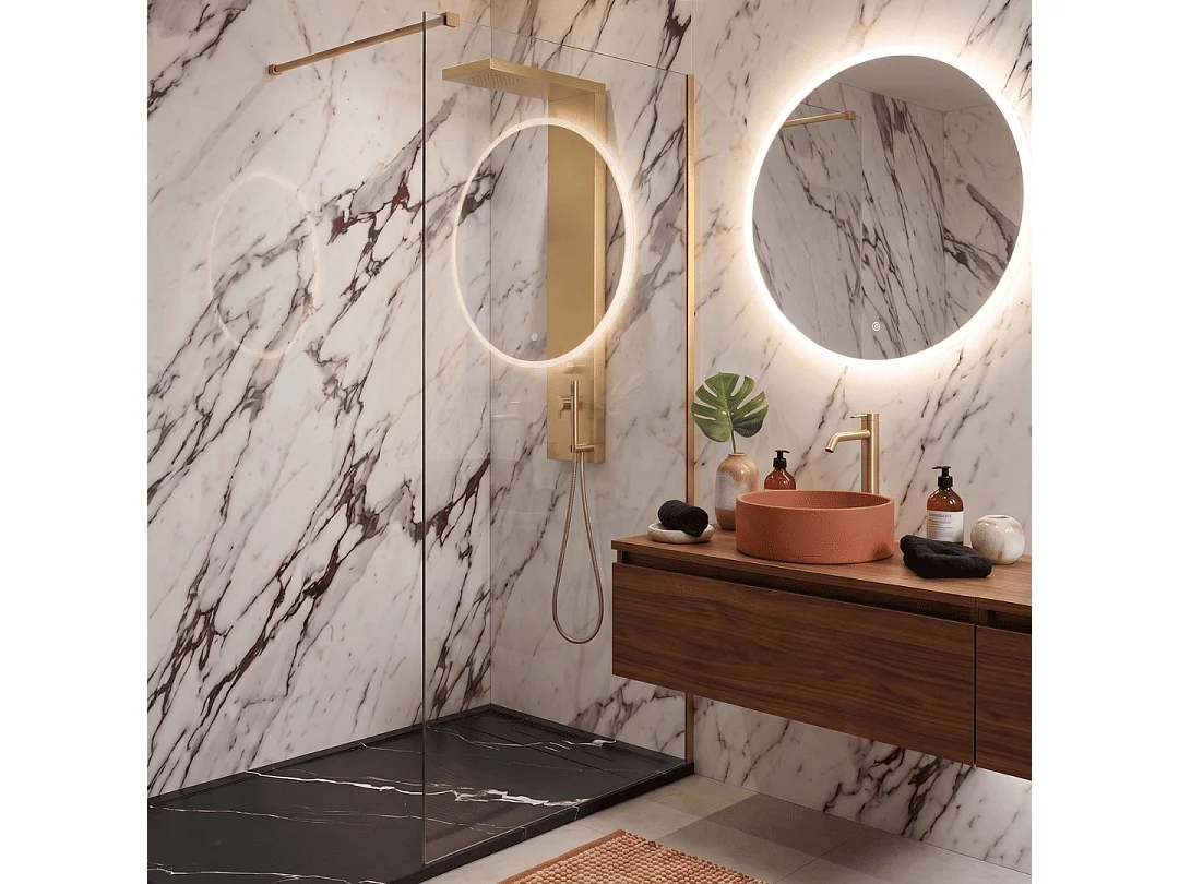 Lollipop mitigeur lavabo haut or brossé - Essebagno