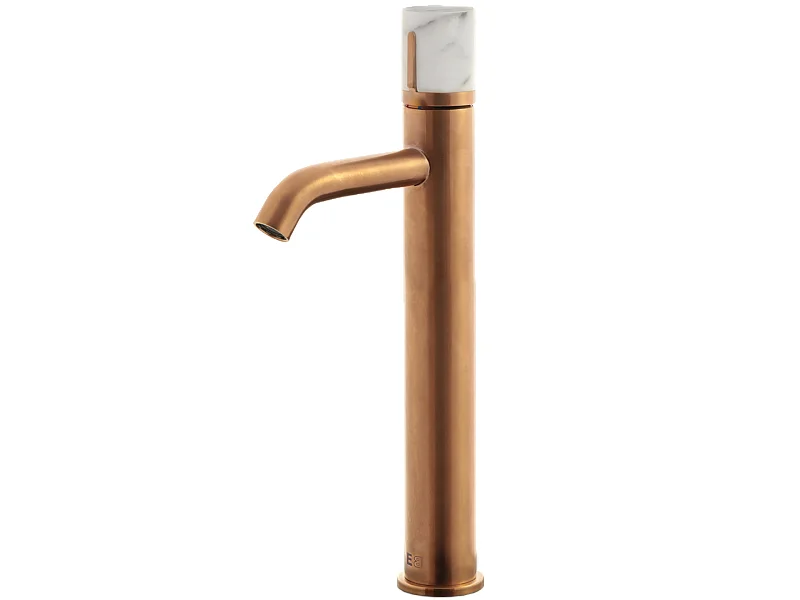 Manopola Torneira de lavatório alta cobre e mármore Essebagno