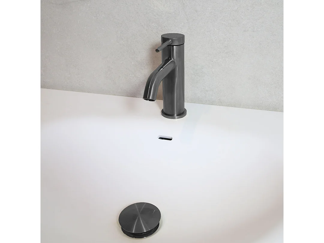 Grifo de lavabo bajo Lollipop gun metal Essebagno