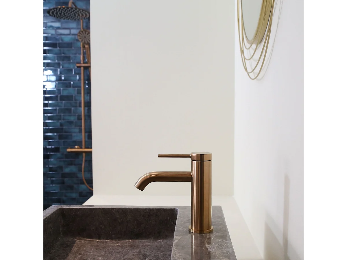 Lollipop mitigeur lavabo bas cuivre brossé - Essebagno