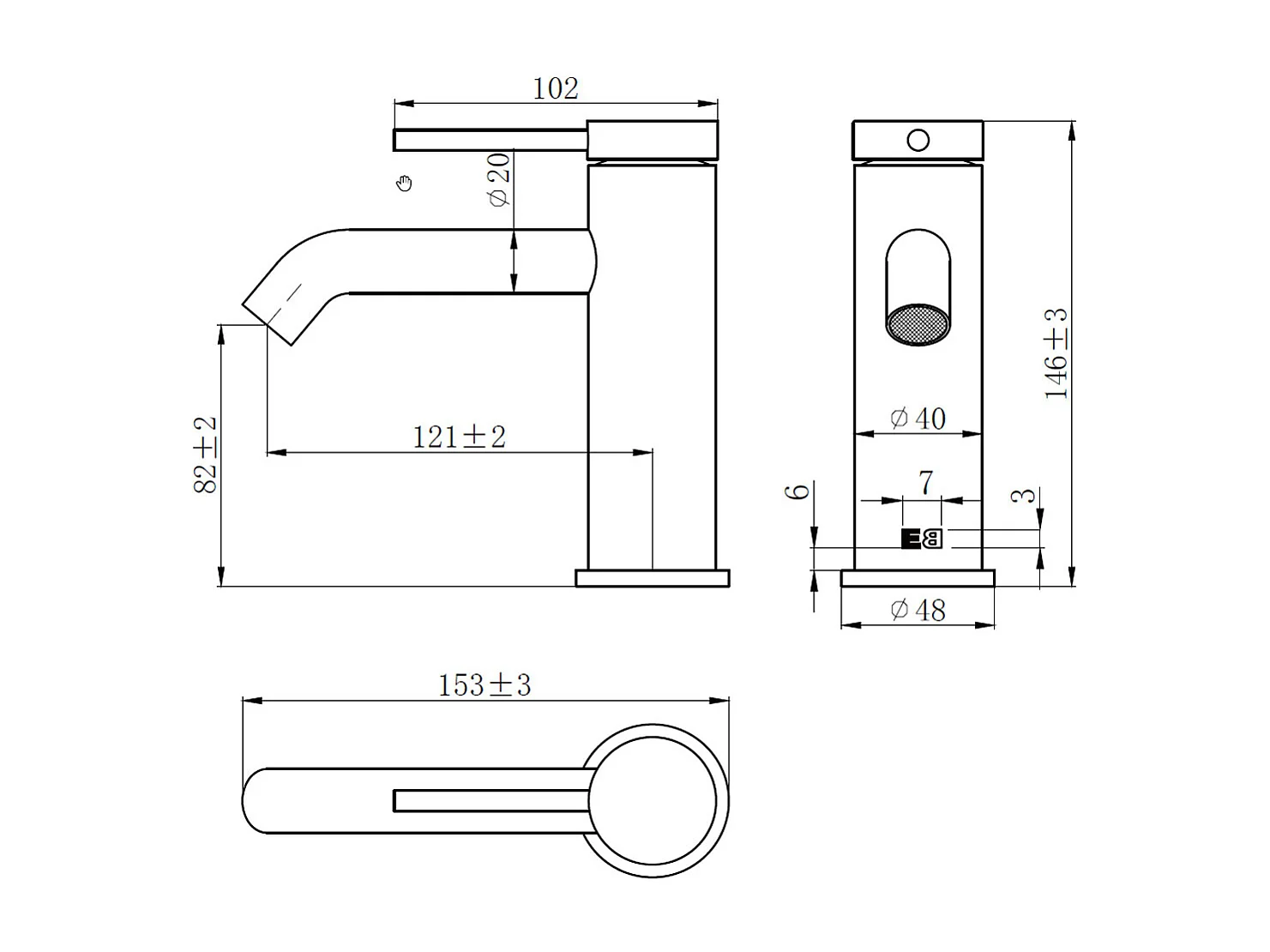 Lollipop mitigeur lavabo bas cuivre brossé - Essebagno