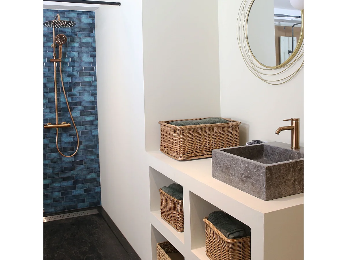 Lollipop mitigeur lavabo bas cuivre brossé - Essebagno