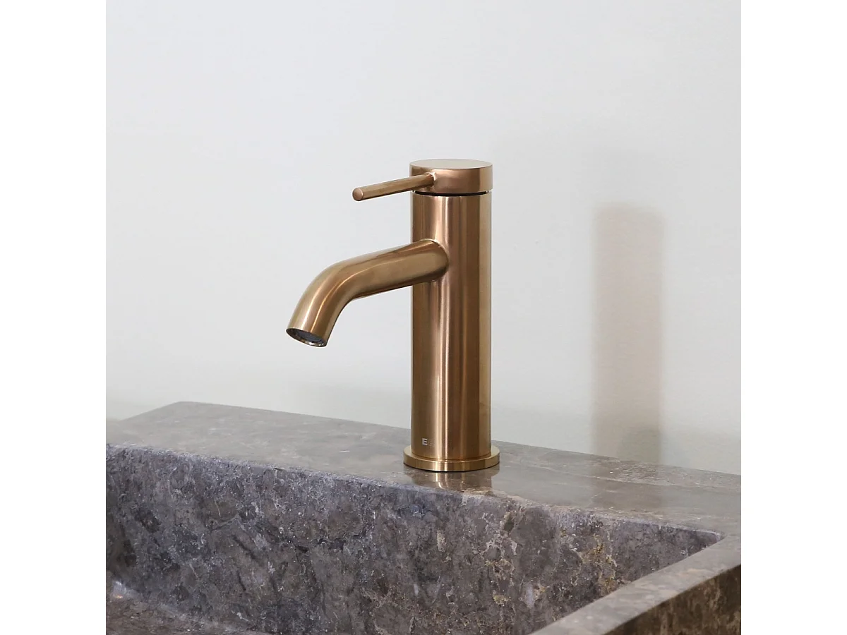 Lollipop mitigeur lavabo bas cuivre brossé - Essebagno