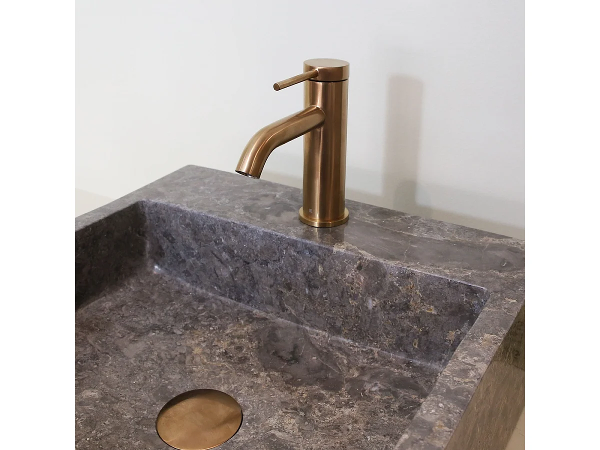 Lollipop mitigeur lavabo bas cuivre brossé - Essebagno