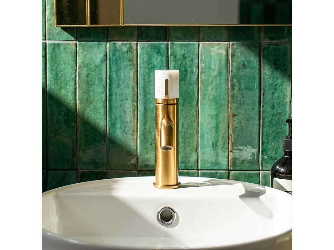 Manopola mitigeur lavabo bas or marbre - Essebagno