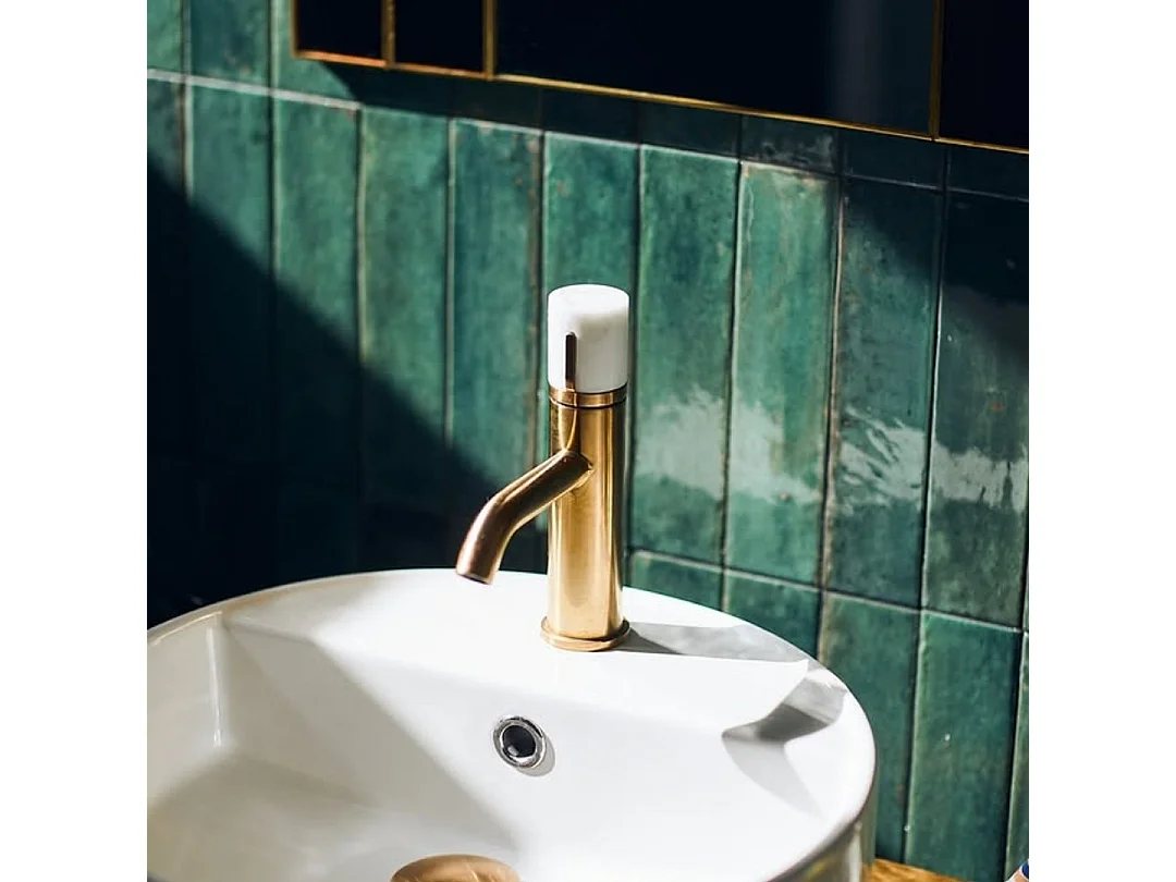 Manopola mitigeur lavabo bas or marbre - Essebagno