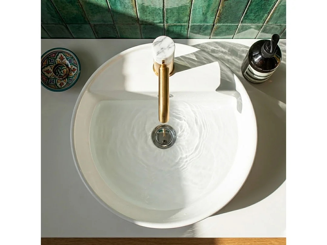 Manopola mitigeur lavabo bas or marbre - Essebagno