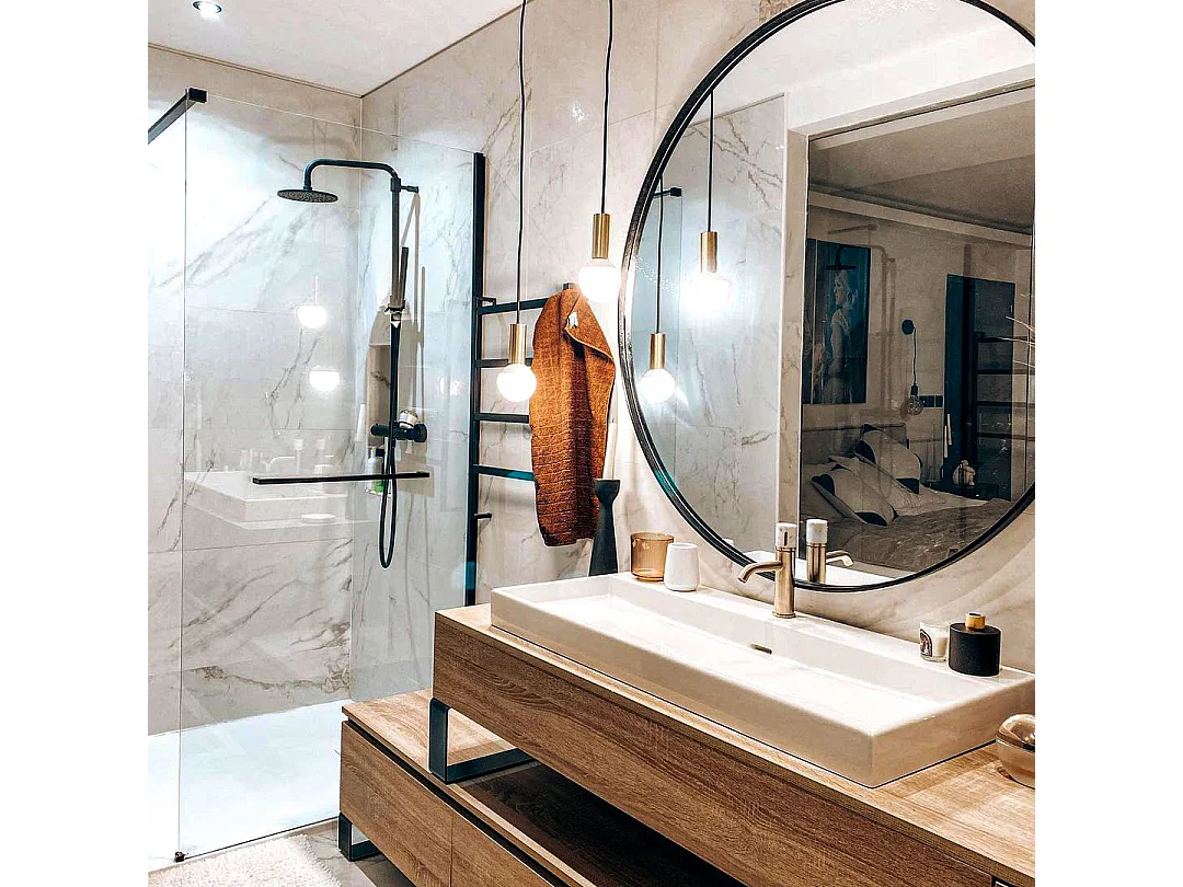 Manopola mitigeur lavabo bas or marbre - Essebagno