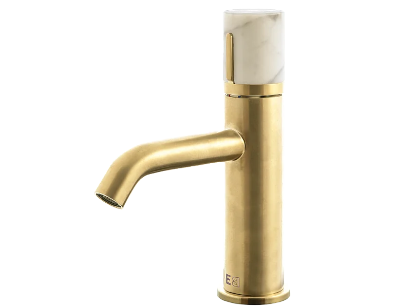 Rubinetto Manopola per lavabo basso in marmo oro spazzolato Essebagno