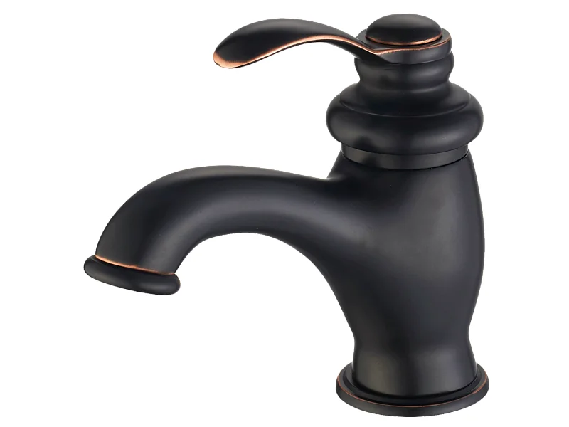 Grifo de lavabo Leeds negro envejecido con reflejos de cobre Essebagno