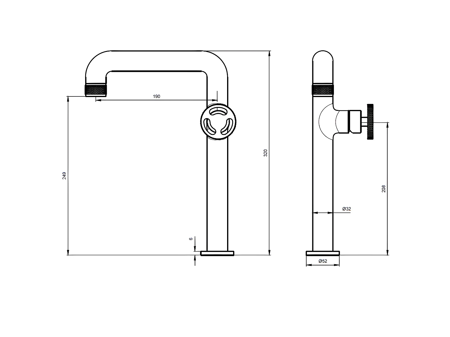 Factory Grifo de lavabo alto cromado Essebagno