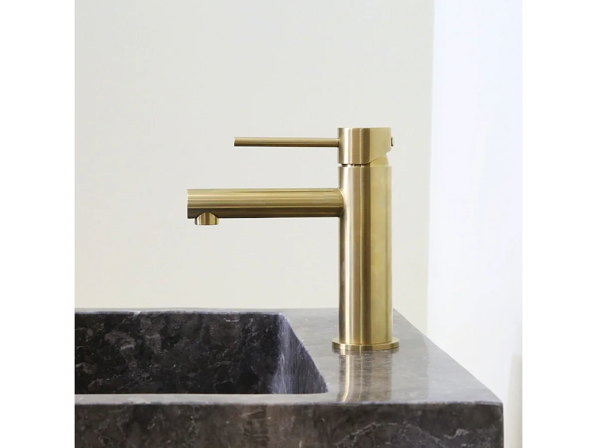 Luisa mitigeur lavabo bas or brossé - Essebagno