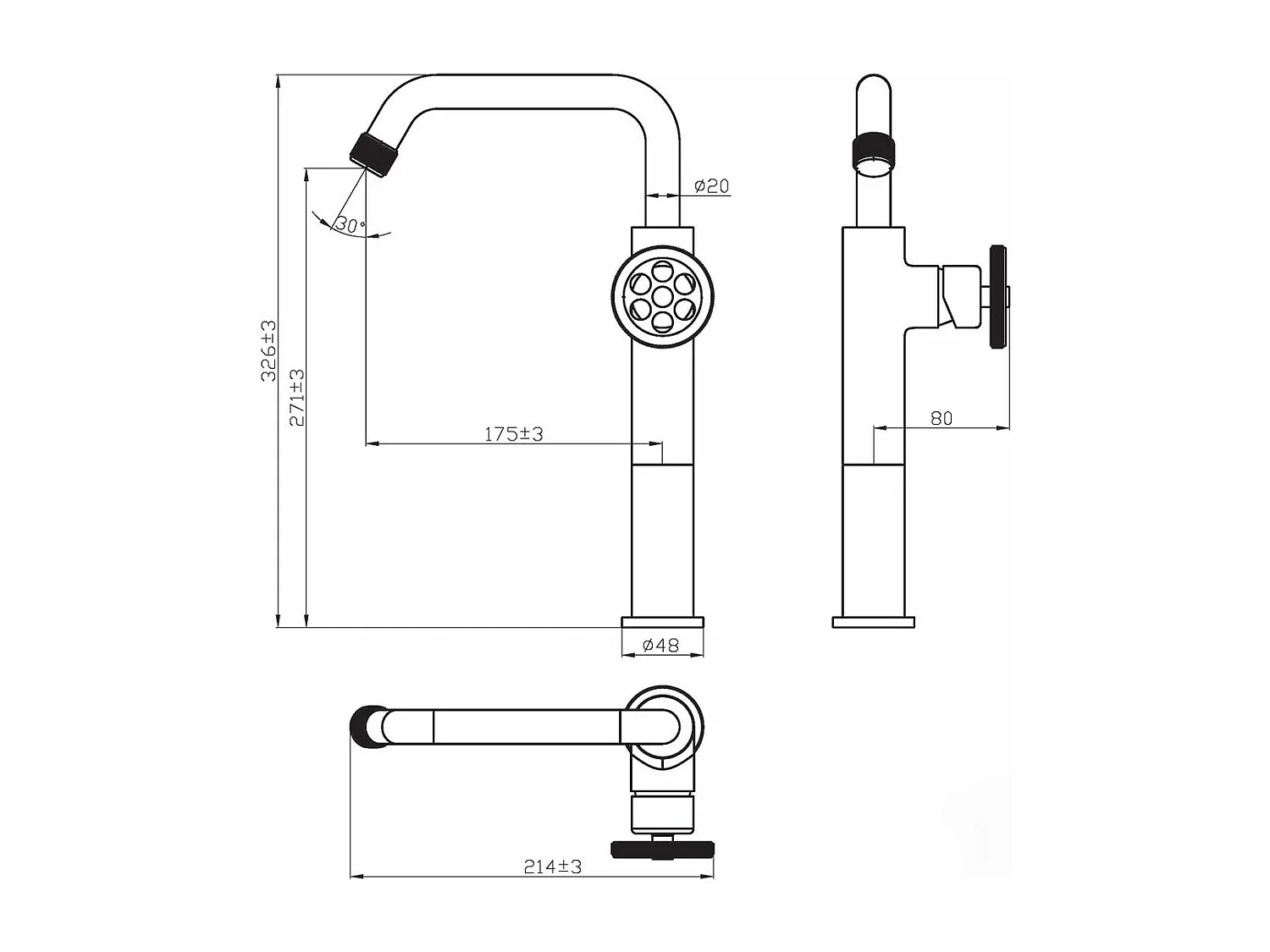 Indus mitigeur lavabo haut façon inox - Essebagno