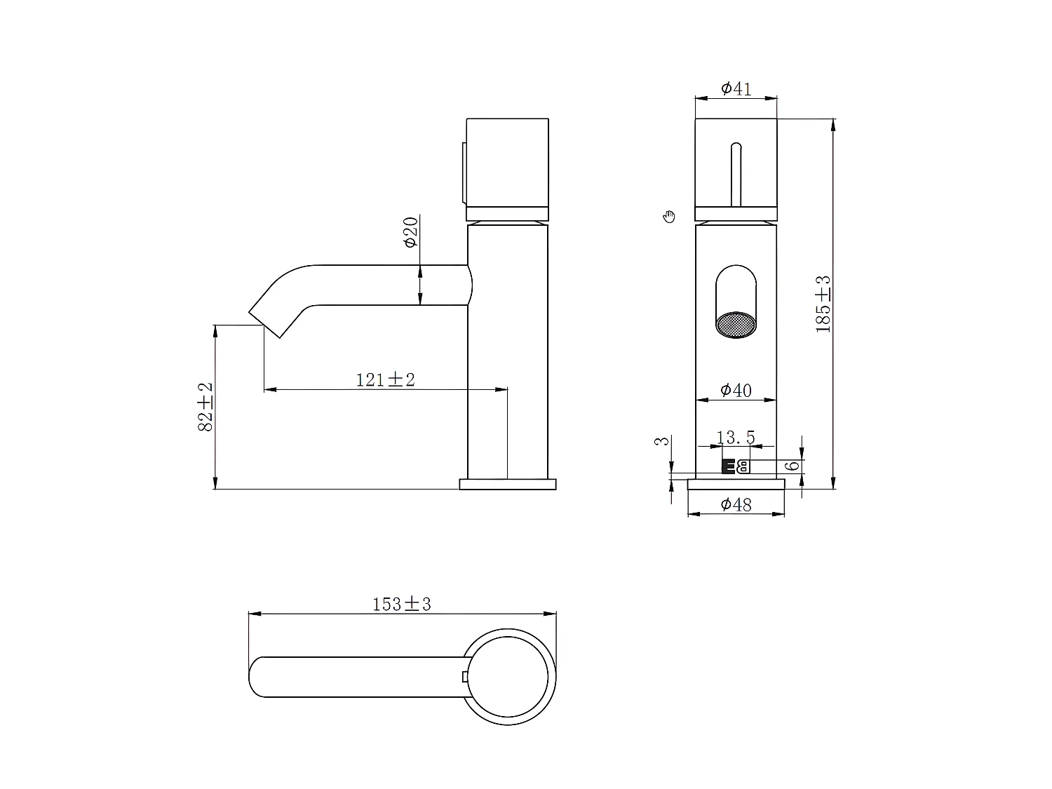 Grifo bajo de lavabo Manopola negro Essebagno