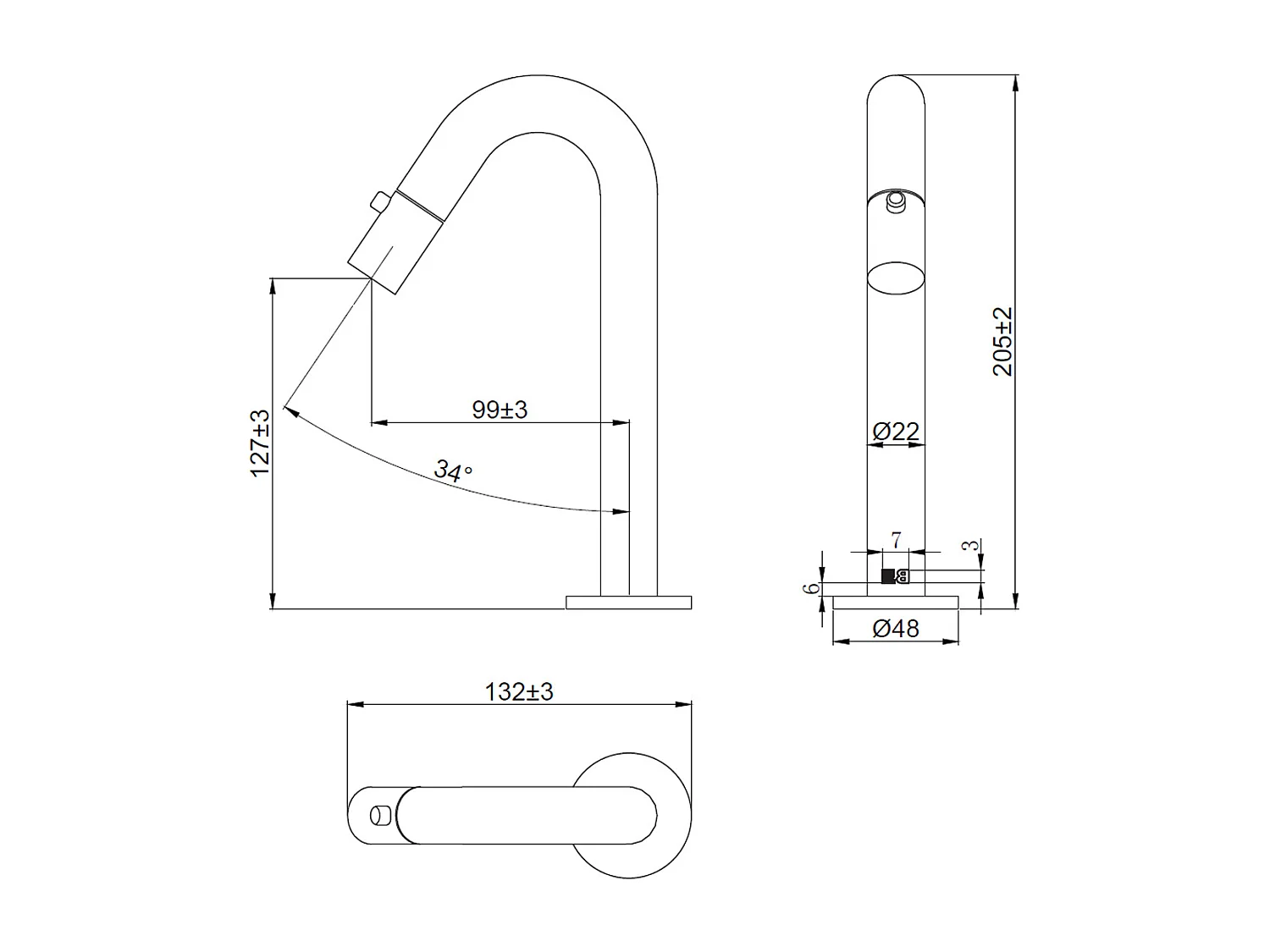 Indus wastafelmengkraan koud water geborsteld koper - Essebagno