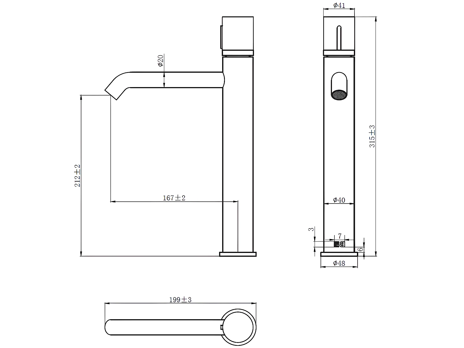 Grifo alto de lavabo Manopola de mármol de oro cepillado Essebagno