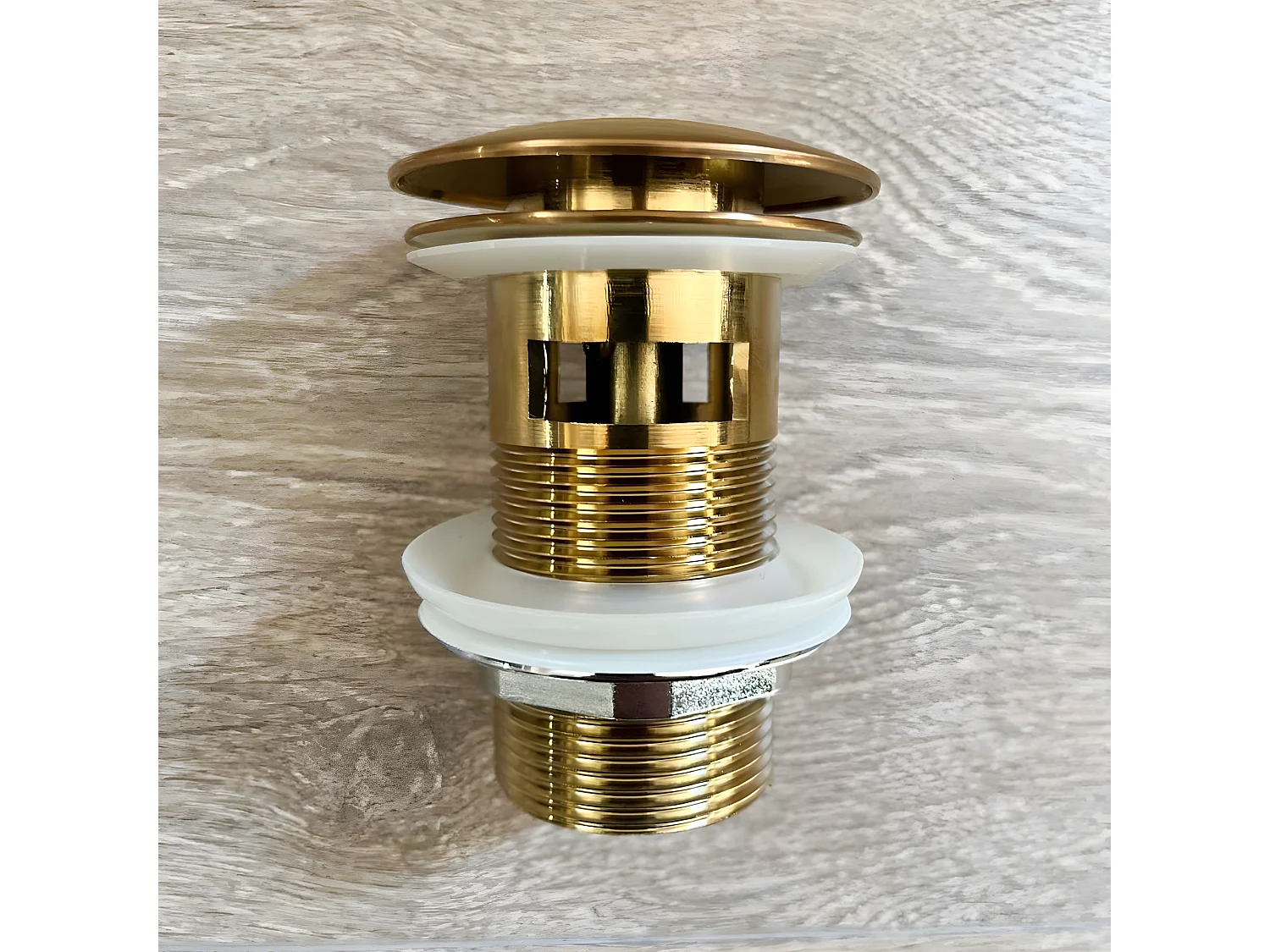 Grifo alto de lavabo Manopola de mármol de oro cepillado Essebagno