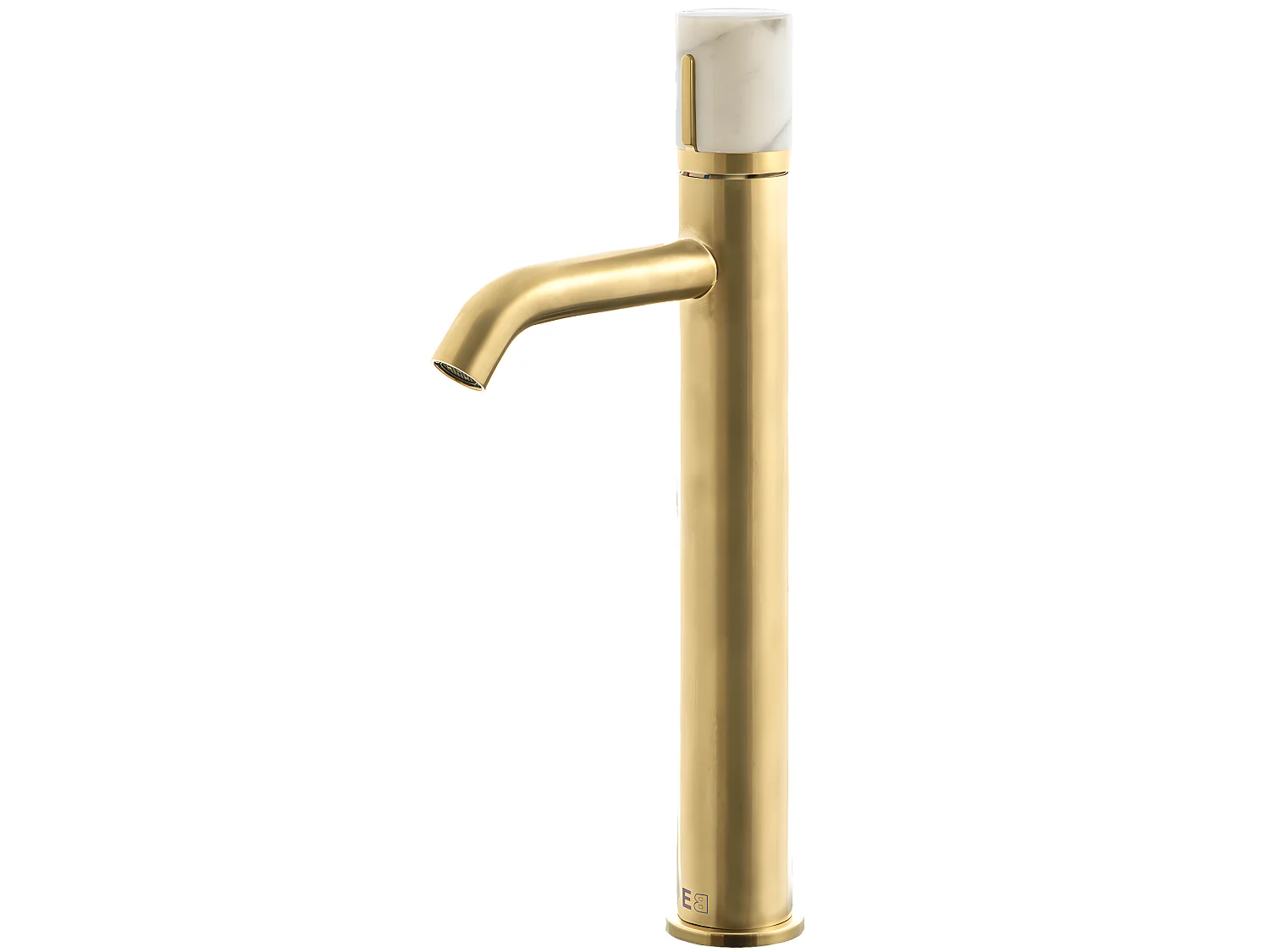 Grifo alto de lavabo Manopola de mármol de oro cepillado Essebagno