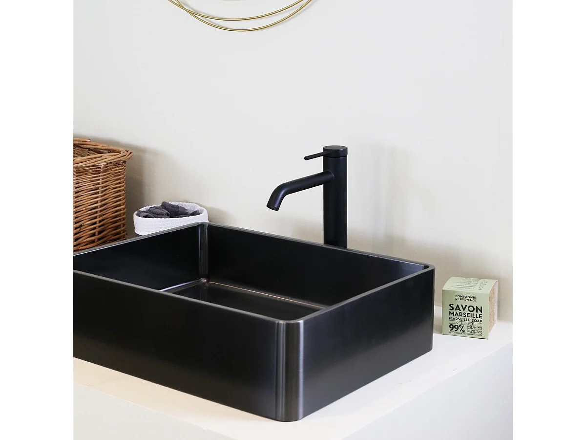 Lollipop mitigeur lavabo haut noir - Essebagno