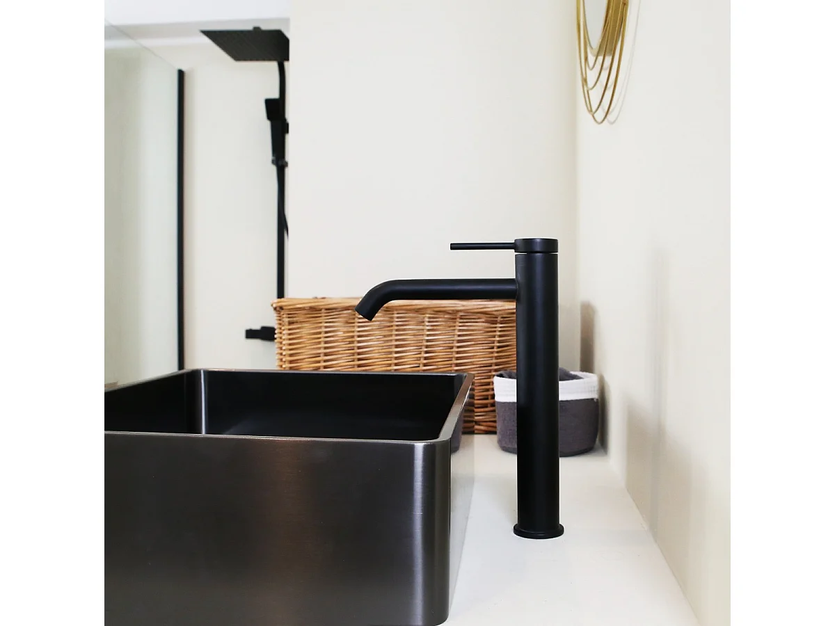 Lollipop mitigeur lavabo haut noir - Essebagno