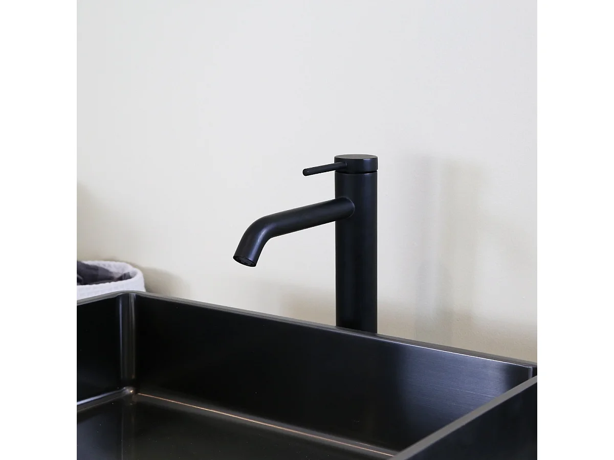 Lollipop mitigeur lavabo haut noir - Essebagno