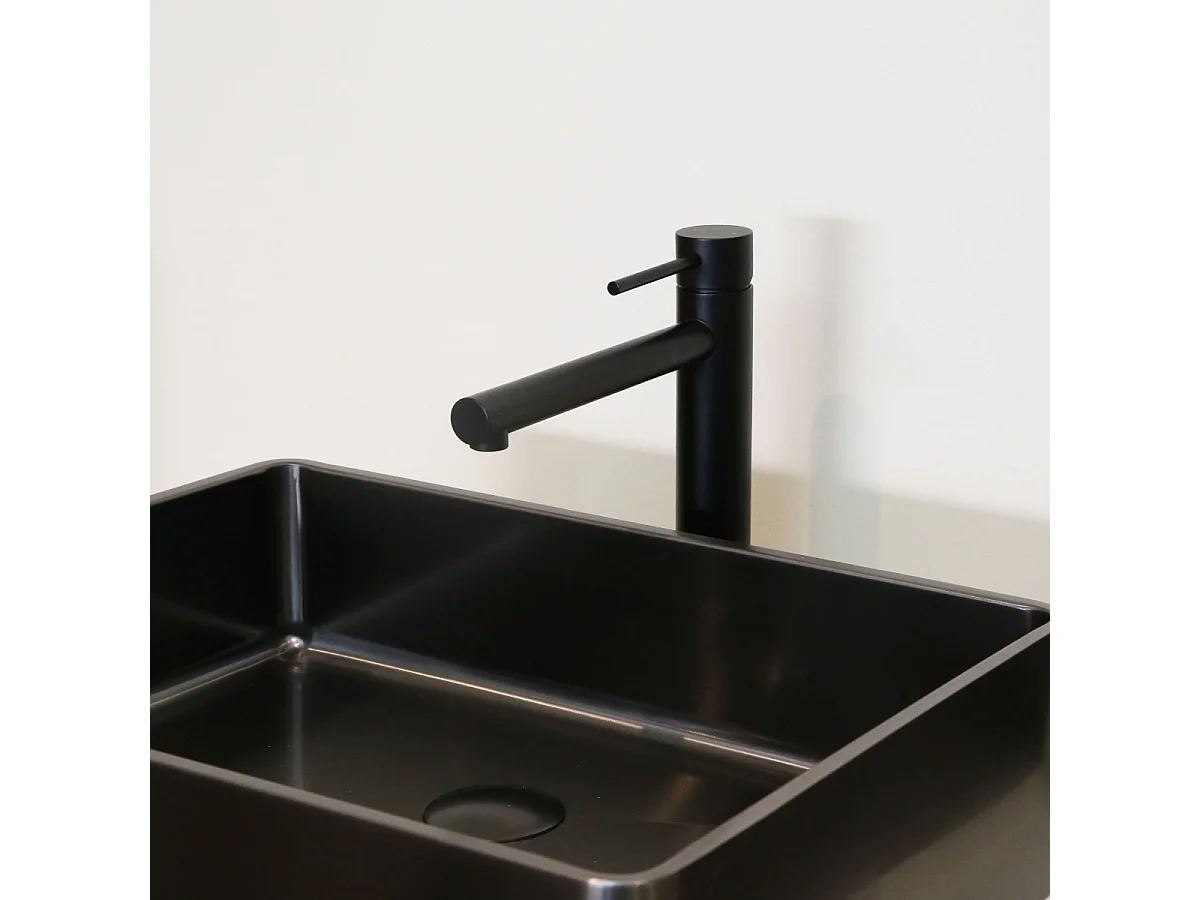 Envol Misturadora alta para lavatório preto Essebagno