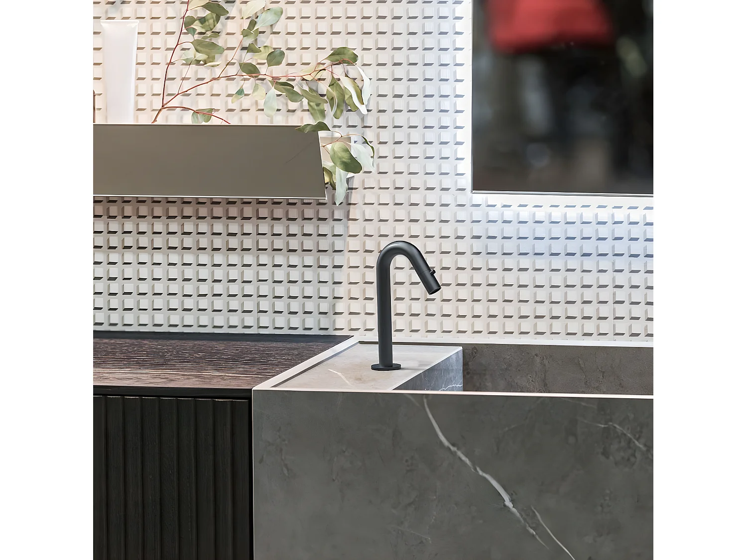 Indus mezclador lavabo gris metálico agua fría Essebagno