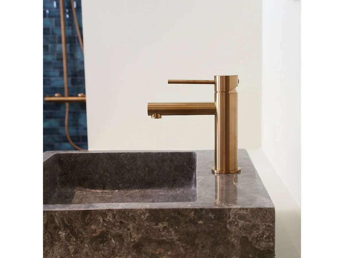 Luisa mitigeur lavabo bas cuivre brossé - Essebagno