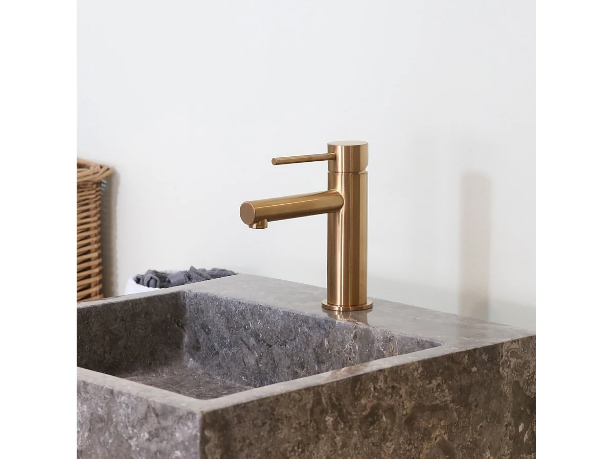 Luisa mitigeur lavabo bas cuivre brossé - Essebagno