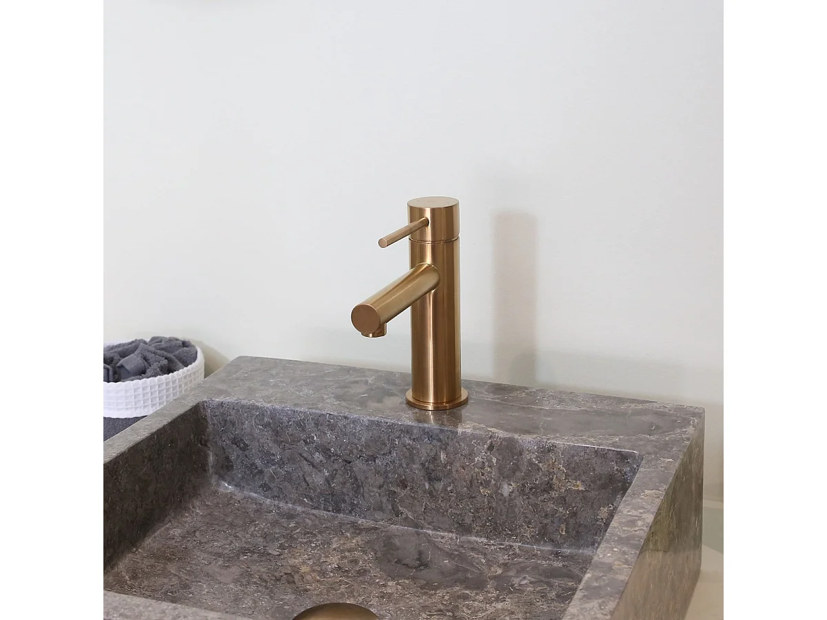 Luisa mitigeur lavabo bas cuivre brossé - Essebagno