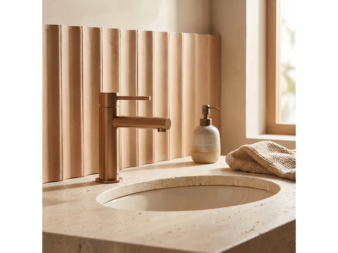 Luisa mitigeur lavabo bas cuivre brossé - Essebagno