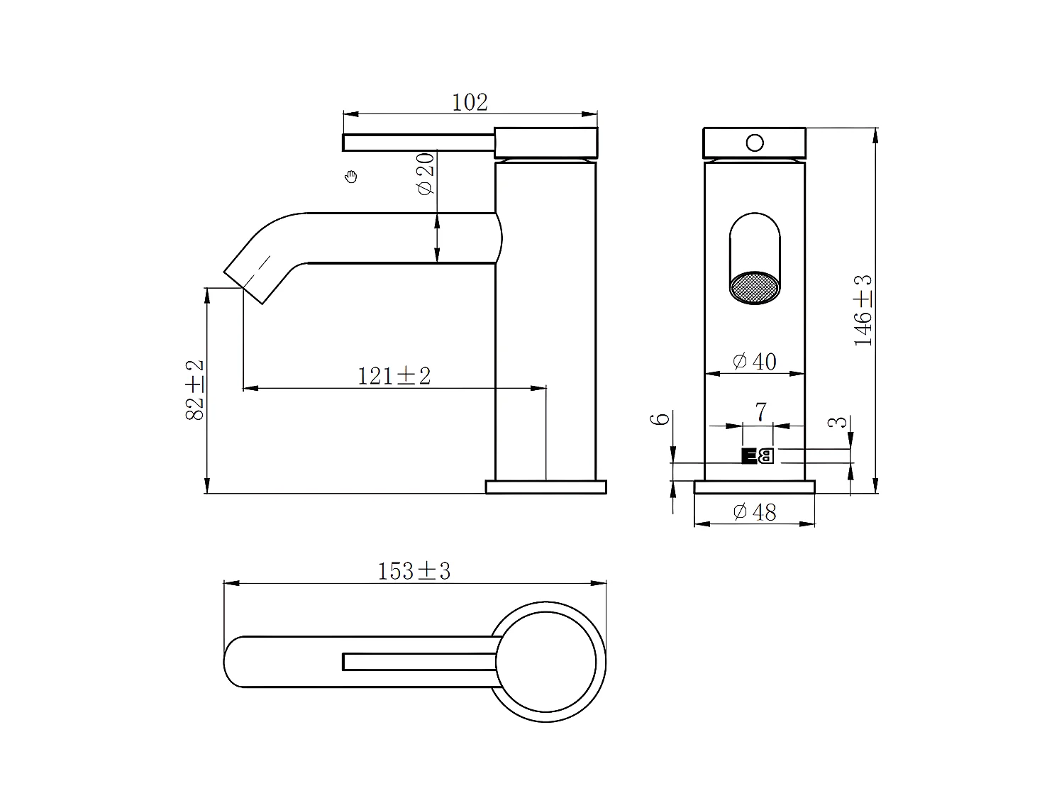 Lollipop mitigeur lavabo bas or brossé - Essebagno