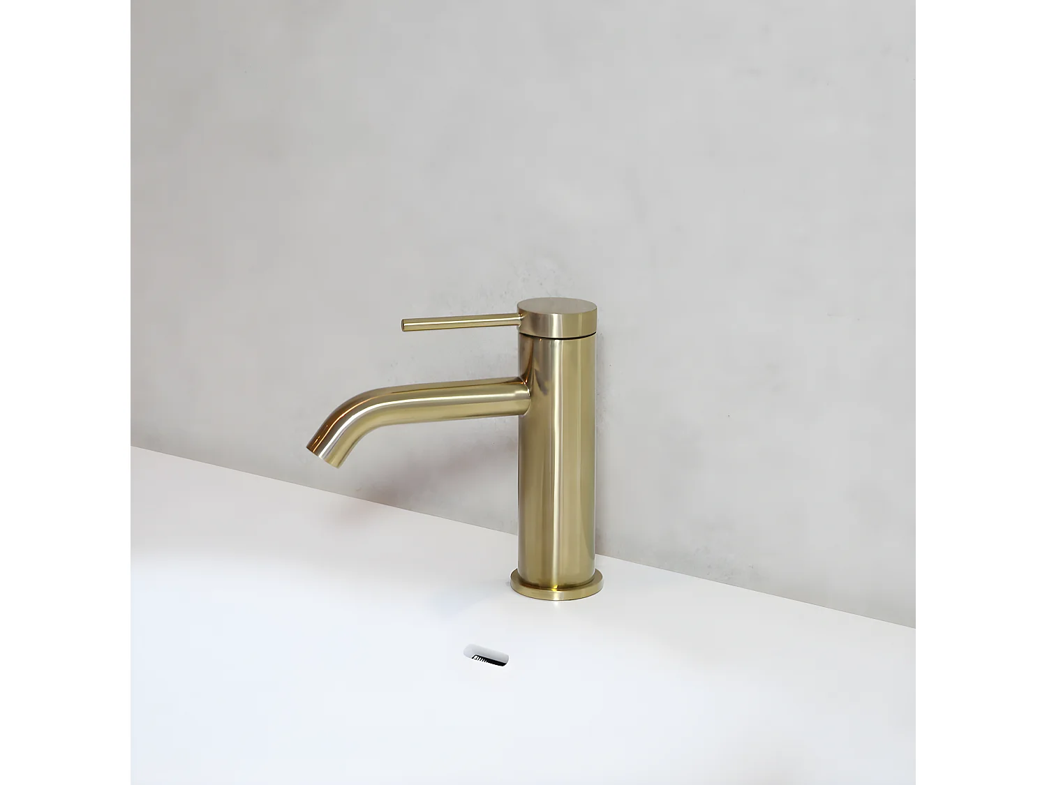 Lollipop mitigeur lavabo bas or brossé - Essebagno