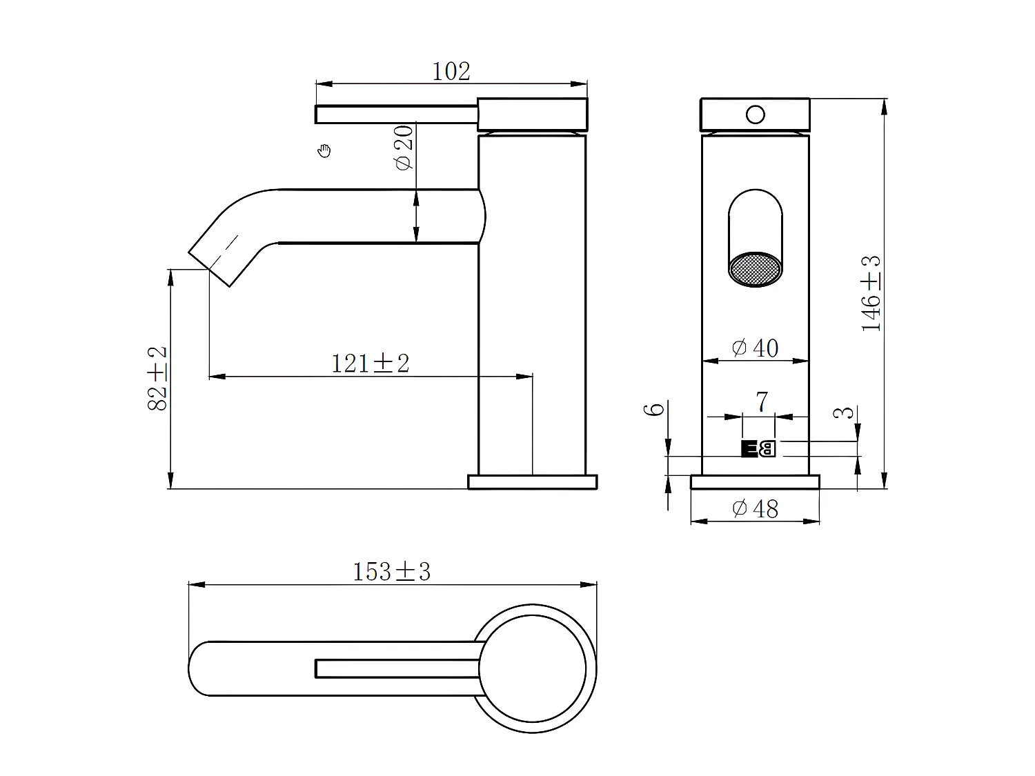 Lollipop Waschtischarmatur niedrige Ausführung gebürstetes Gold Essebagno