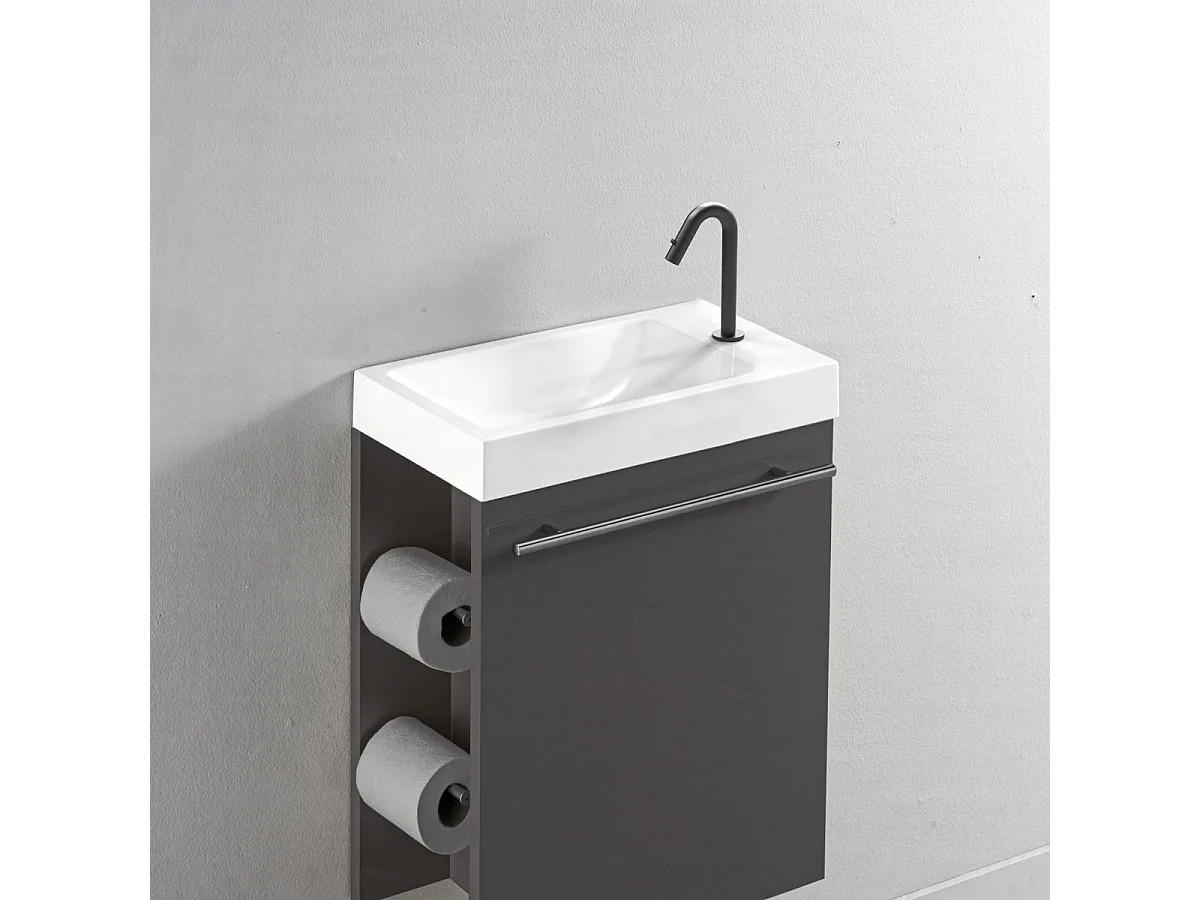 Indus robinet lave-mains noir eau froide - Essebagno