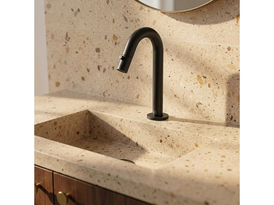 Indus robinet lave-mains noir eau froide - Essebagno