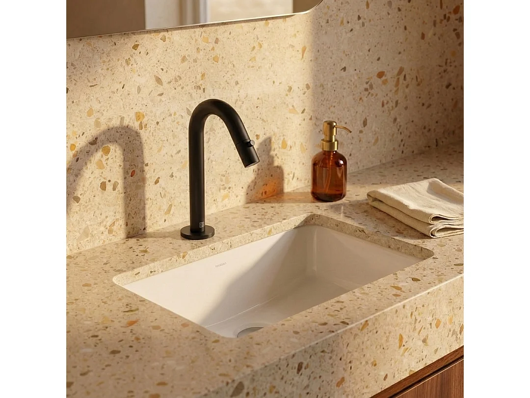 Indus robinet lave-mains noir eau froide - Essebagno