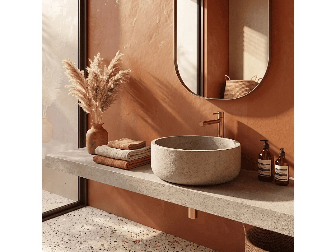 Luisa Miscelatore per lavabo alto in rame spazzolato Essebagno