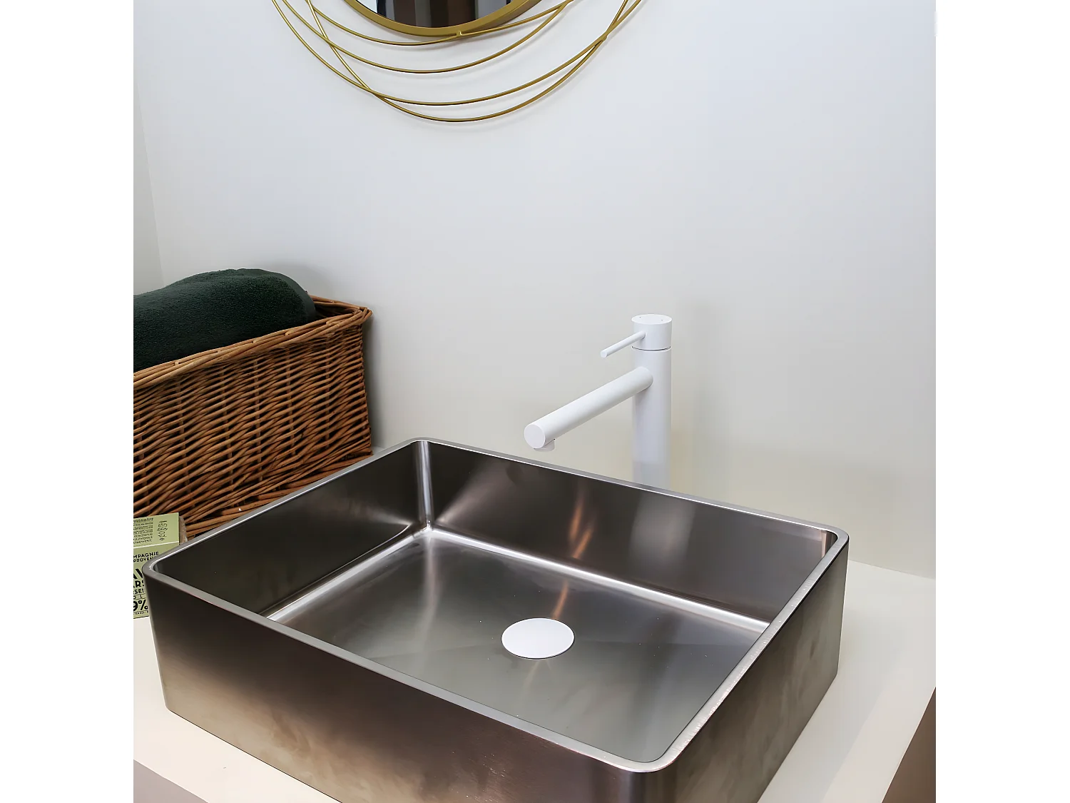 Luisa mezclador de lavabo alto blanco Essebagno