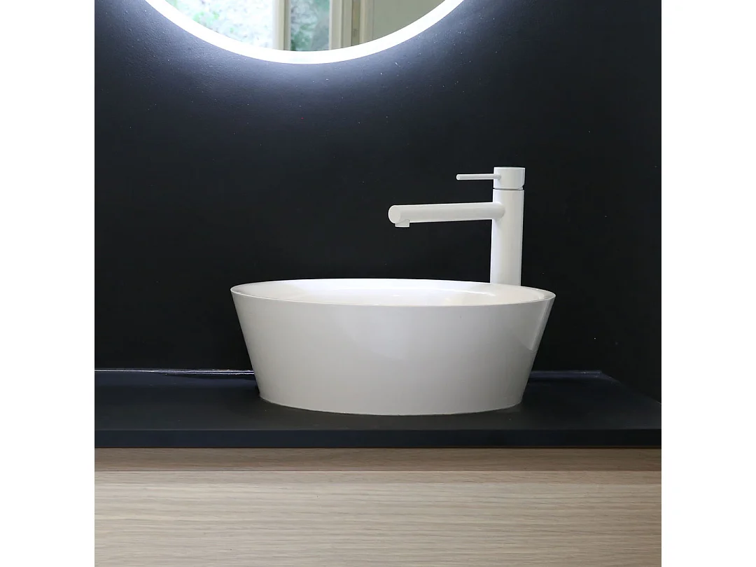 Luisa bateria miedziana umywalkowa wysoka biały