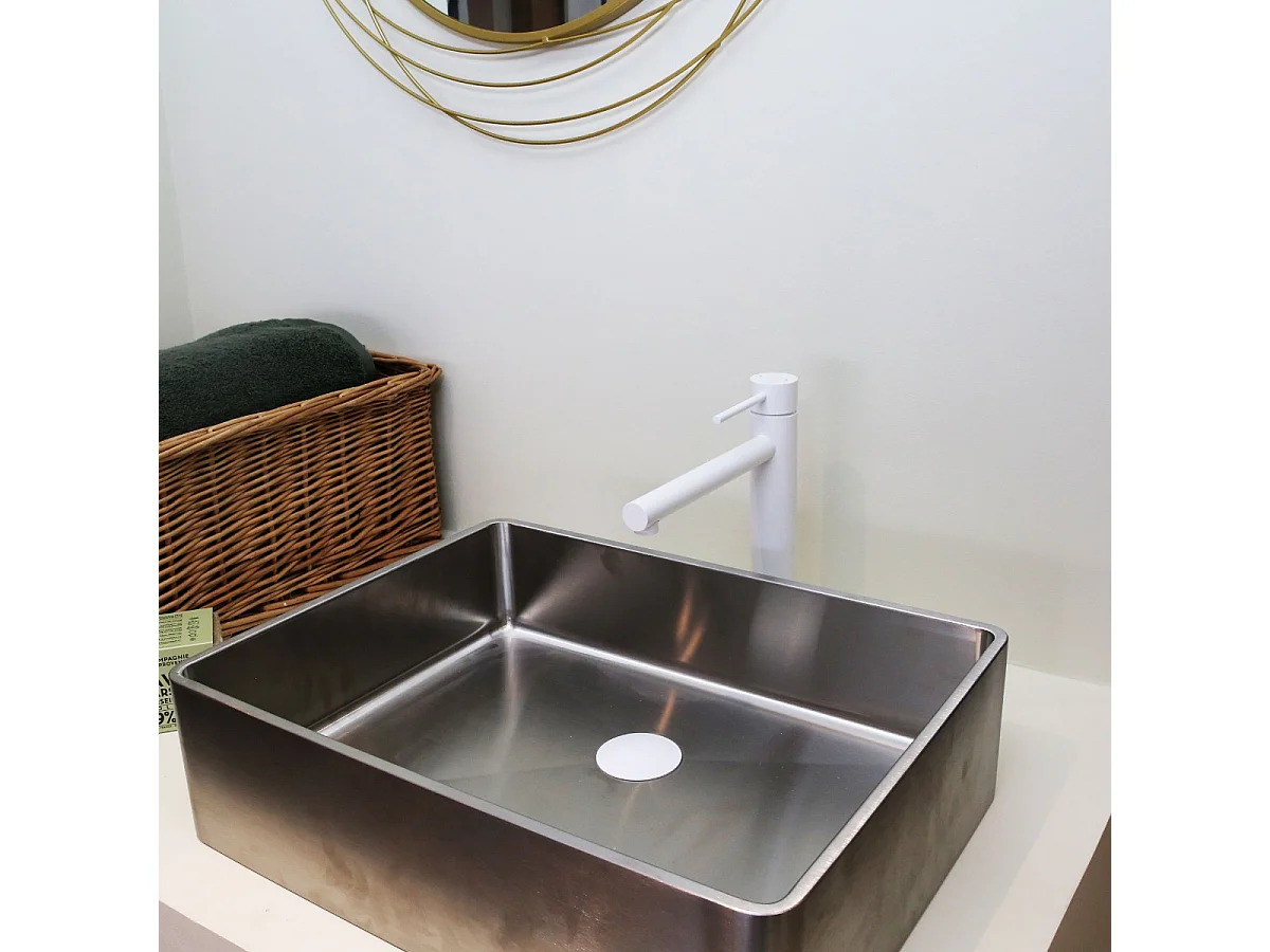 Luisa bateria miedziana umywalkowa wysoka biały