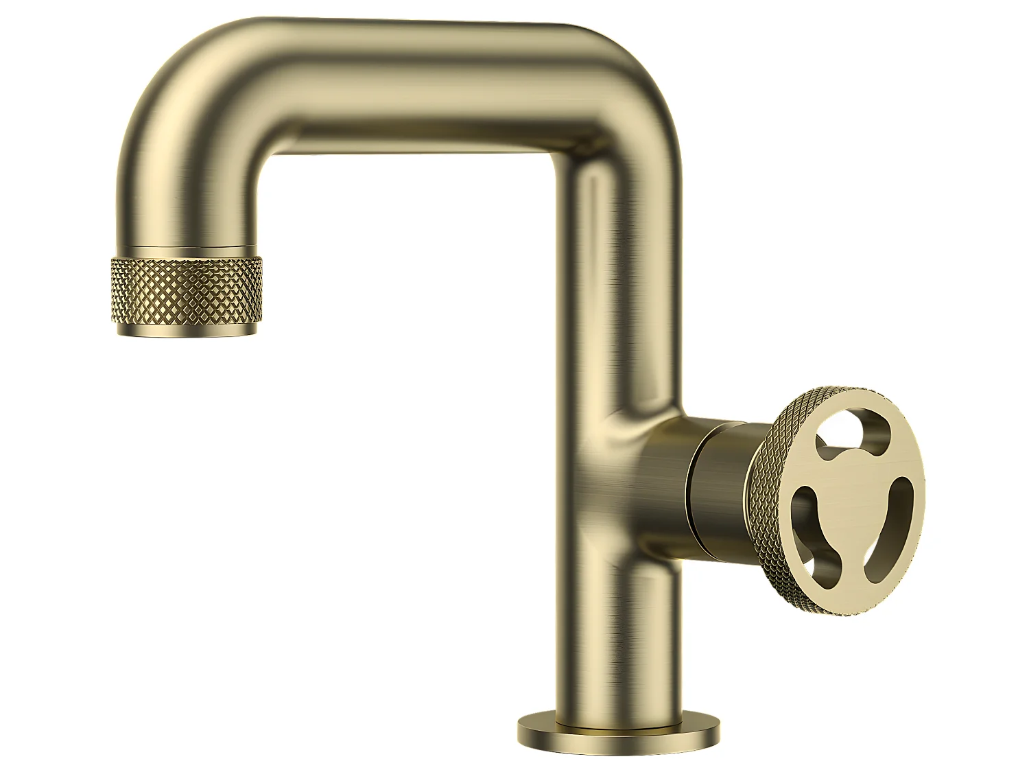 Factory Grifo de lavabo bajo oro cepillado Essebagno