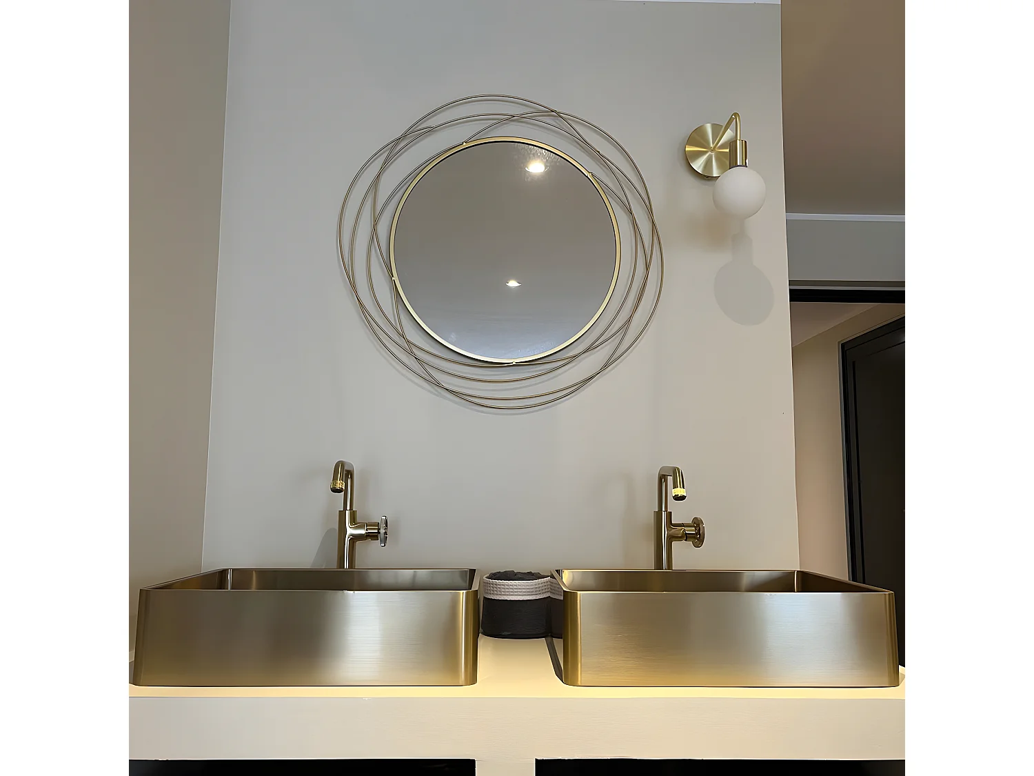 Indus mitigeur lavabo haut or brossé - Essebagno