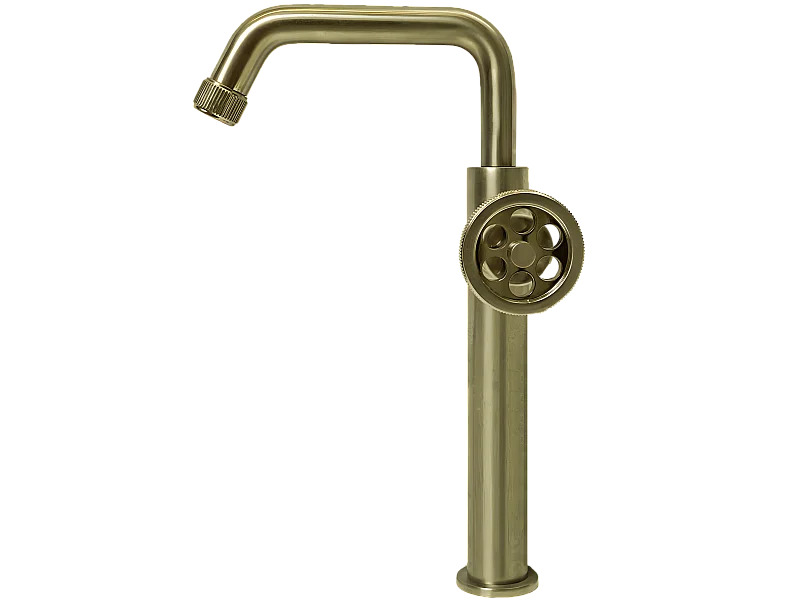 Indus mitigeur lavabo haut or brossé - Essebagno